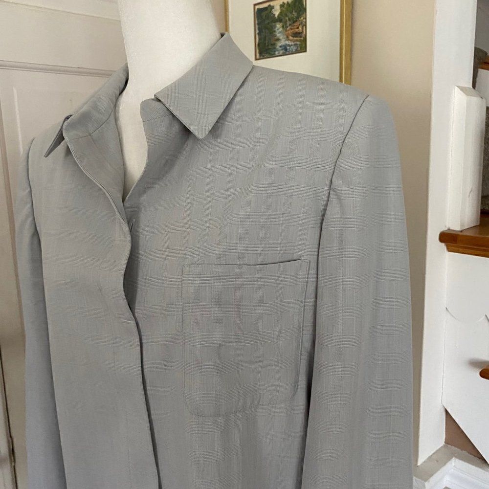 John Meyer Gray Plaid Button Front Jacket Blazer … - image 6